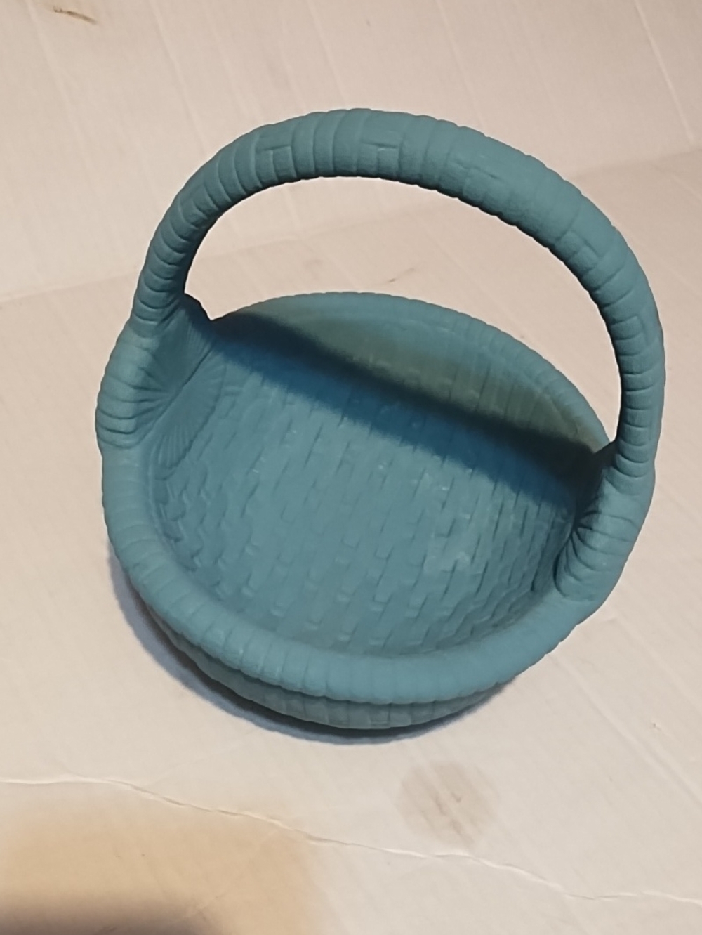 Teal Woven Clay Handle Basket -  Decor